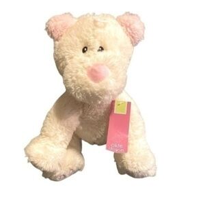 Okie Dokie Cream White /Pink Plush Stuffed Animal Toy Bear​​​